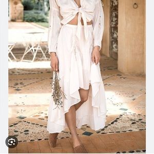 Spell seashell organic ruched skirt xs